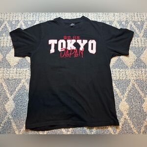 Eighty Eight Black Tee with Red Tokyo Japan Graphic